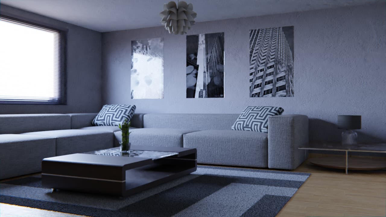 Concrete Living Room | Interior Designio