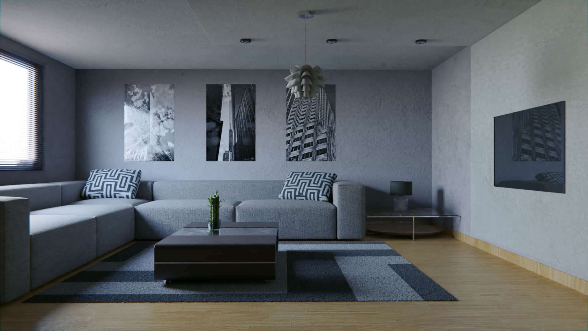 Concrete Living Room | Interior Designio